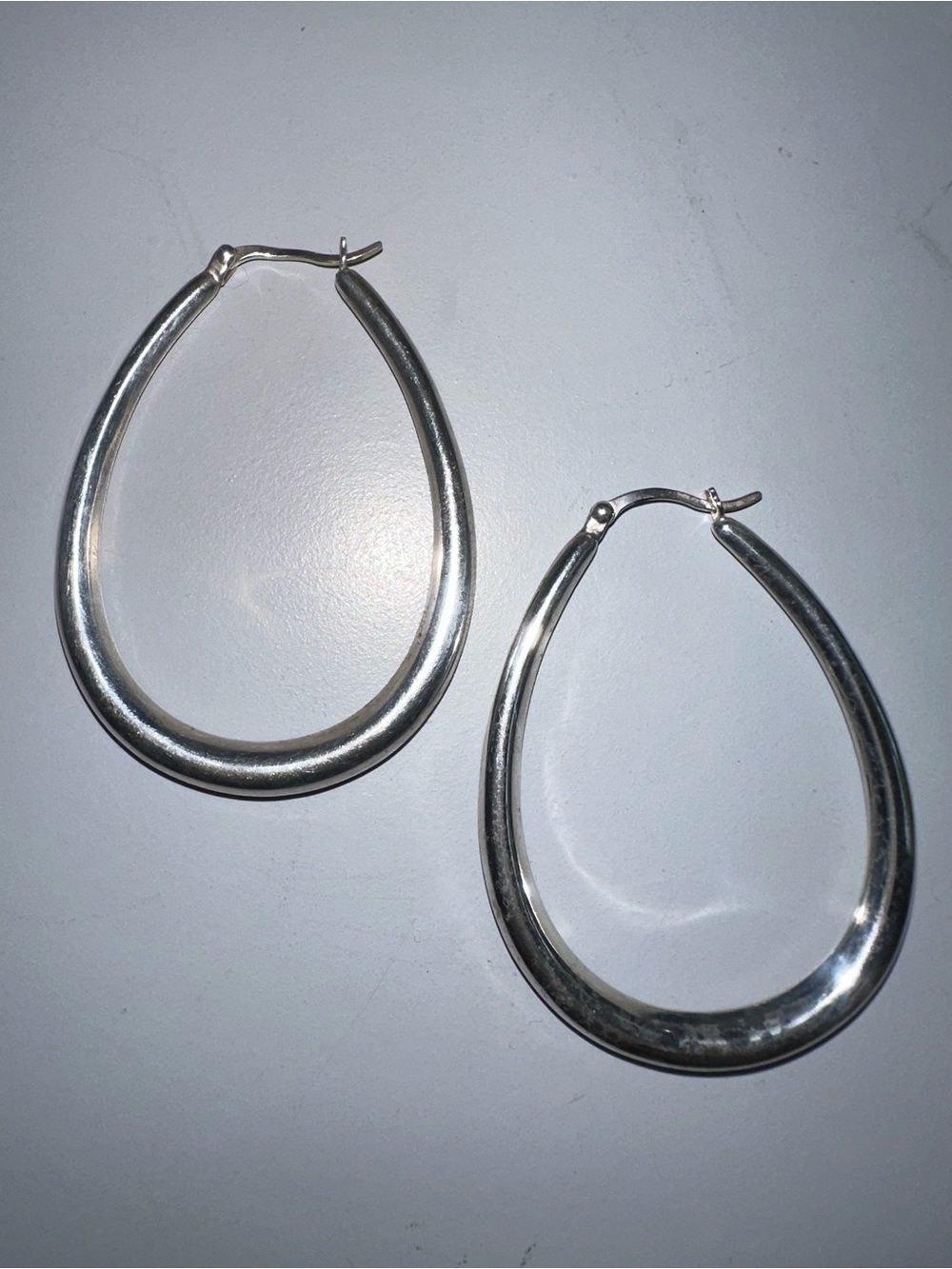 Sterling Silver 925 Teardrop Hoops 2”